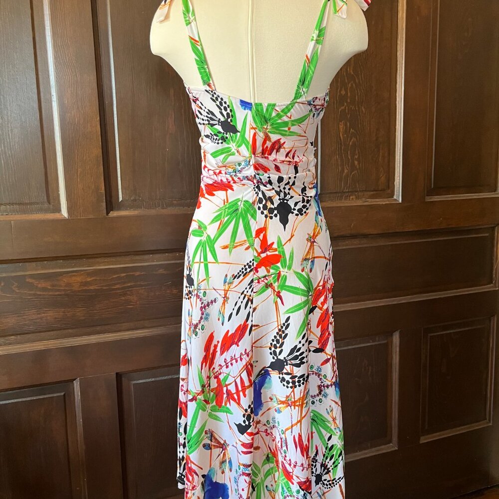 Diane von Furstenberg Dress Silk Blend Dragonfly Bird Floral Multicolor Size 6 - Picture 10 of 15